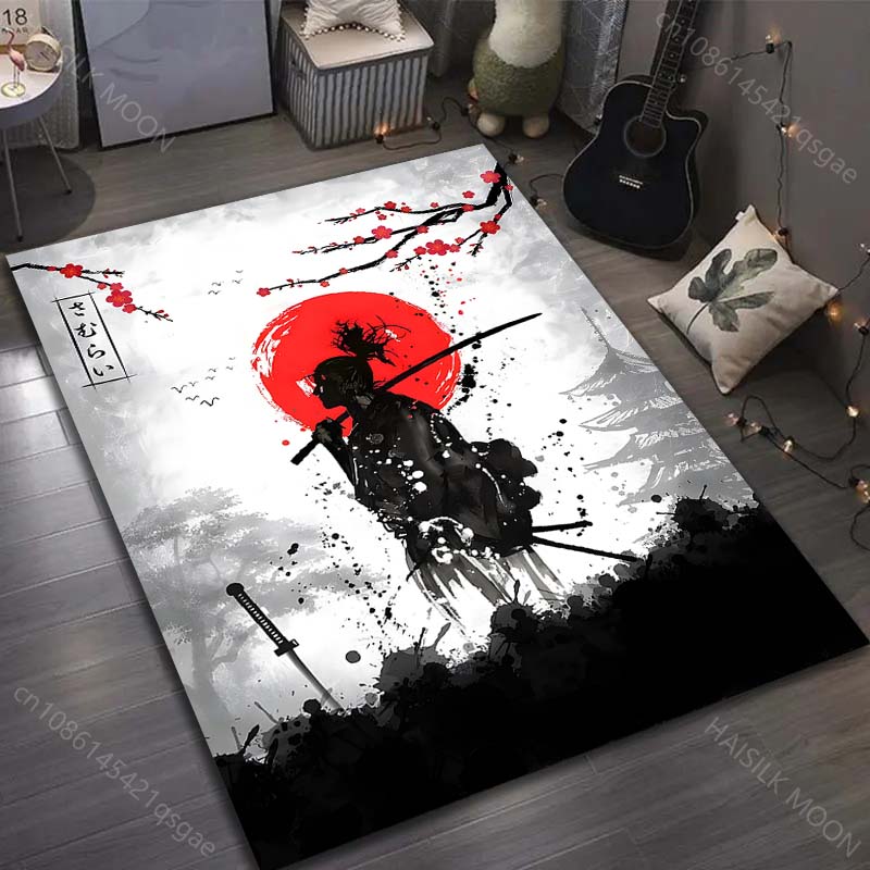 NEW Japanese Bushido Printed Carpet for Living Room Bedroom Sofa Home Decoration Non-slip Floor Mat Modern Carpet Large Size