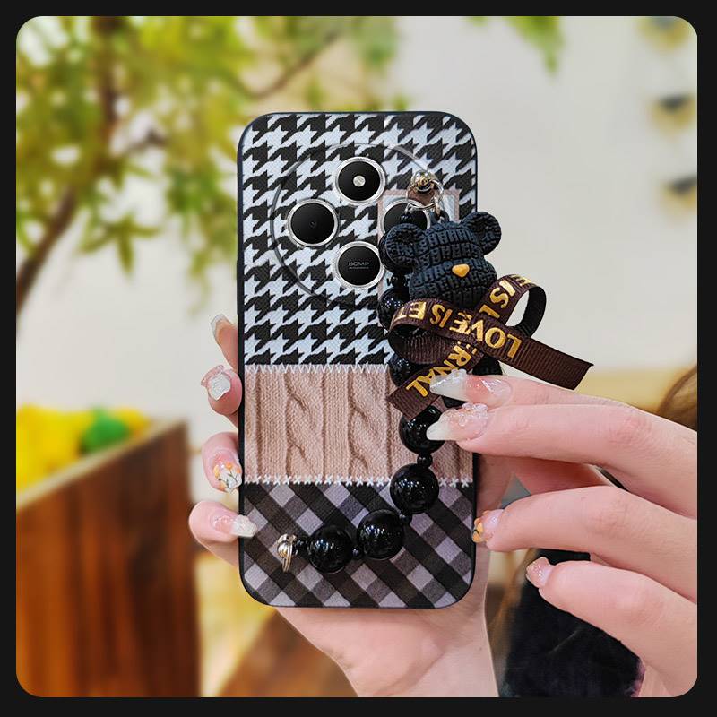 Cartoon Simplicity Phone Case For Redmi A4 5G Back Cover Skin-friendly feel Anti-knock Bear bracelet Dirt-resistant cute