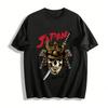 Vintage Japanischer Samurai Schädel Geist Grafik T-Shirt Edgy Streetwear Reines Baumwoll-T-Shirt