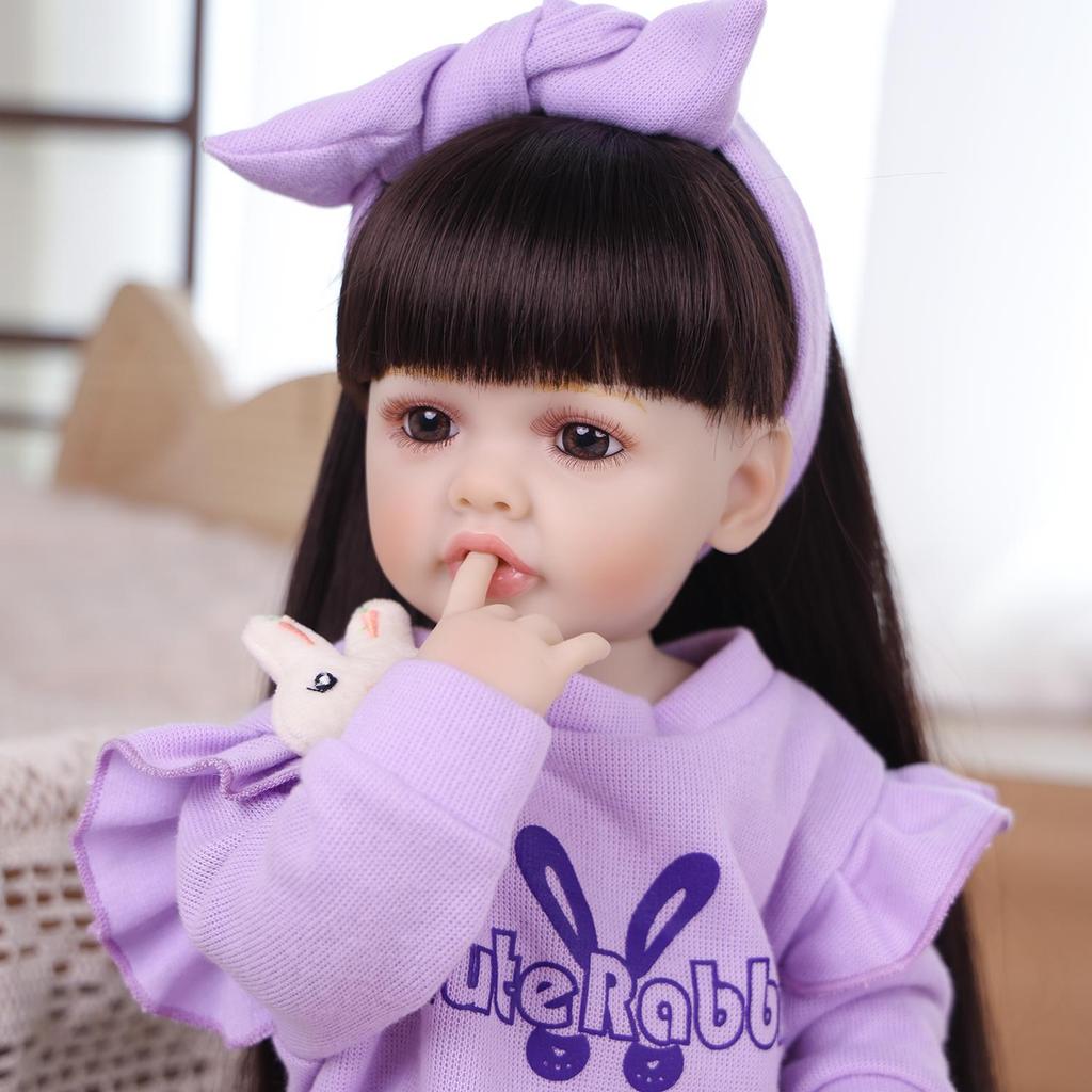 55cm Realistic Reborn Girl Doll Full Silicone Vinyl Realistic Princess Babies Dolls Kids Christmas Halloween Decoration Gifts