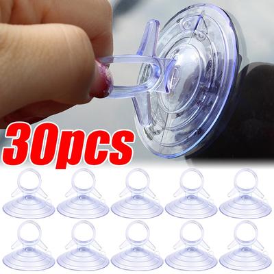 30/10Pcs Car Sun Visor Suction Cups Dovetail Front Gear Sun Visor Suction Cups Transparent PVC Suction Cups Car Decoration