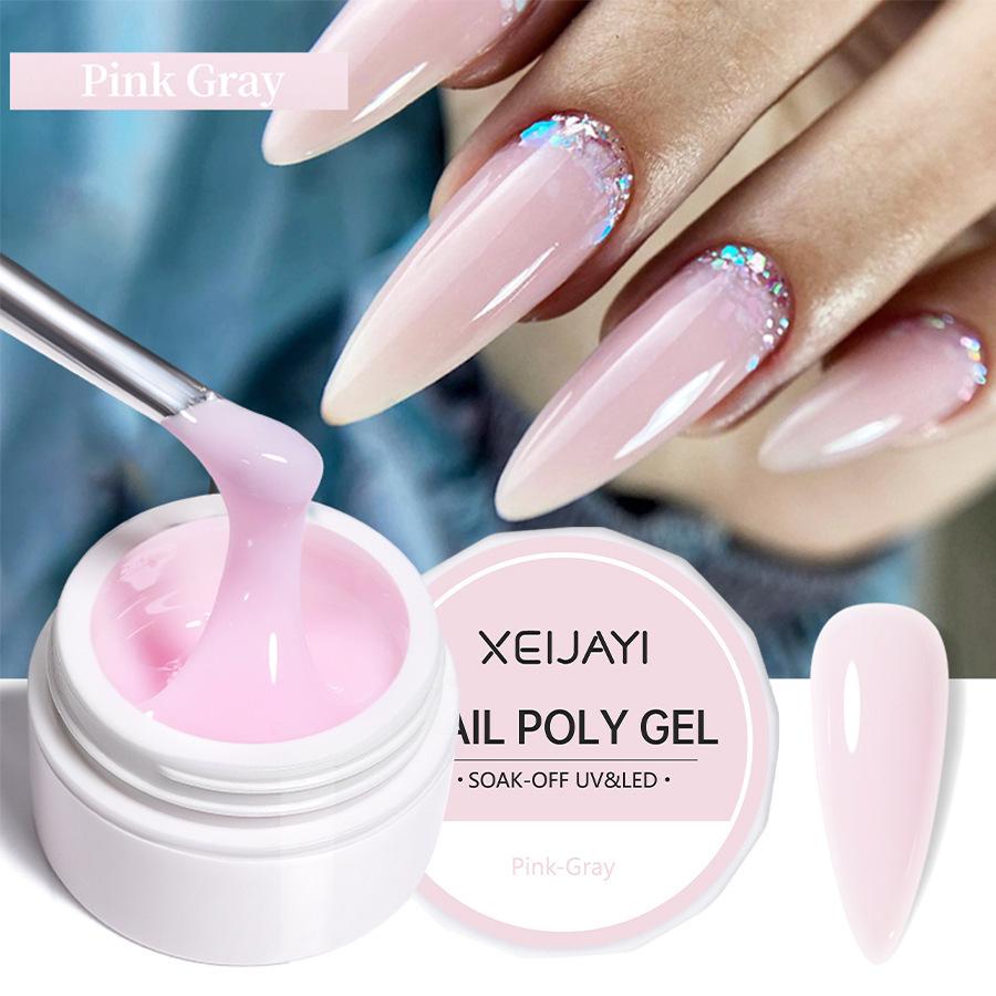 UV/LED Gel na prodlužování nehtů Křišťálový fototerapeutický gel Modelovací Rychle vytvrzující Pevný gel DIY Salon Nástroj pro nail art
