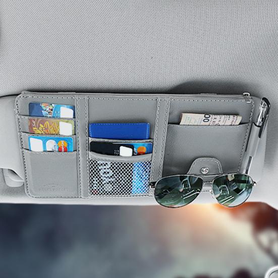 Visor Storage Pouch Multi-purpose Large Capacity Slim Fit Car Document Organizer Storage Pocket