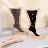 Bamboo Wood Jewelry Display Stand Foot Shaped Storage Rack for Earrings Necklaces Bracelets Accessories Organizer