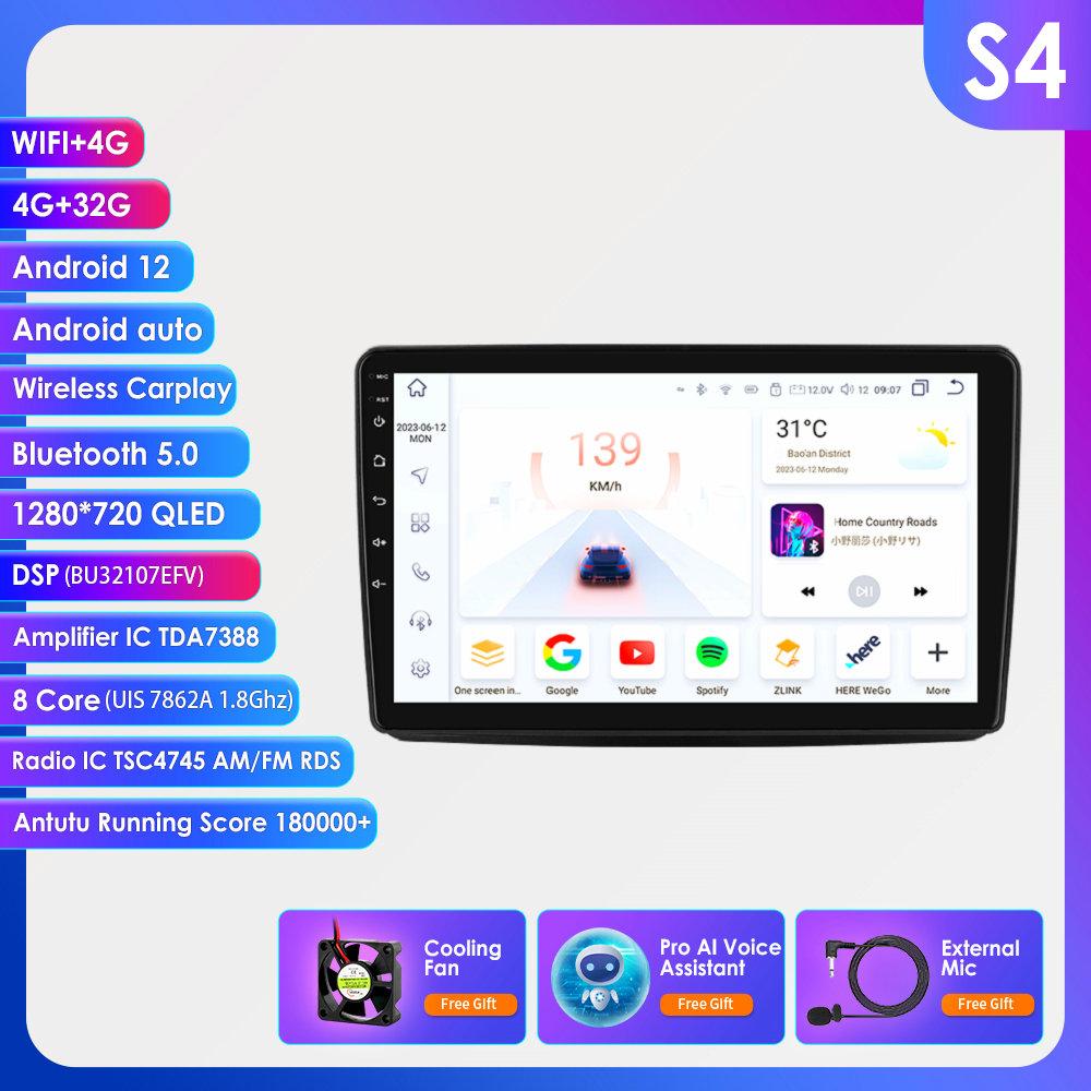 

9-дюймовий Carplay 4G 2 Din Android 13 Автомобільний радіо для Fiat Panda 2003 - 2012 Panda Van 2007 Мультимедійний відеоплеєр Navi GPS DSP Інтелектуальний екран WIFI S4 8Core 4G 32G AI