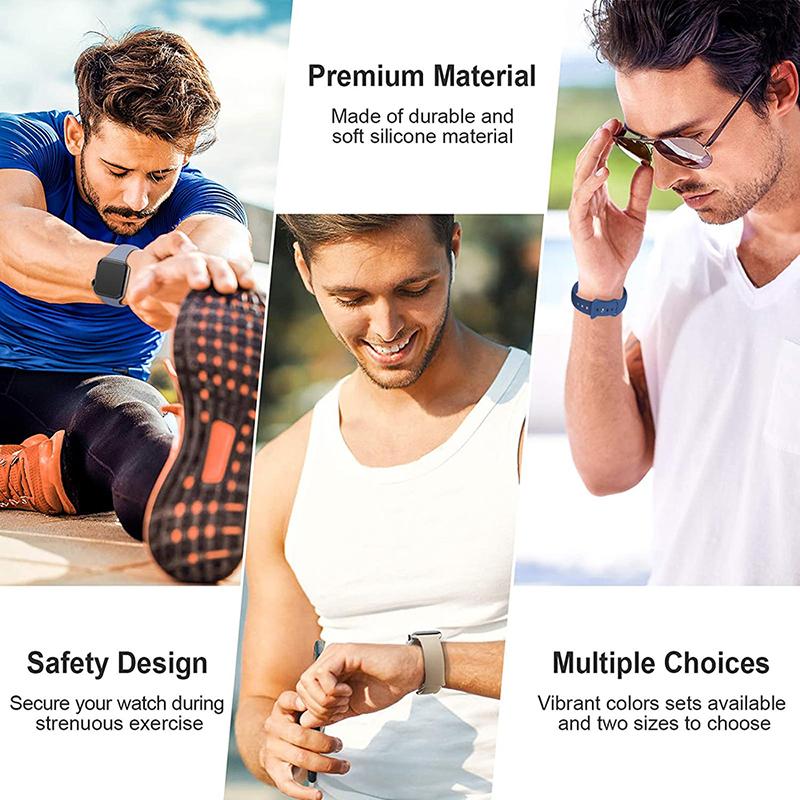 For Apple Watch 10 46mm/Ultra 2/Ultra 49mm/9 8 7 45mm/SE (2023) SE (2022) SE 6 5 4 44mm/3 2 1 42mm Strap Breathable Silicone Watch Band