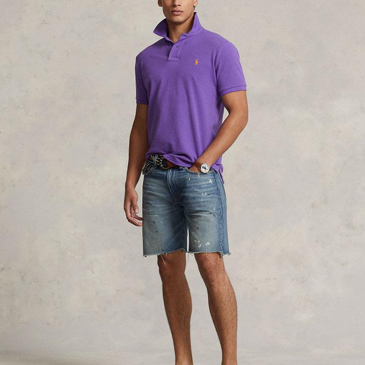 Polo Ralph Lauren Solid Color Cotton Polo Shirt With Small Pony Embroidery Men Tops Purple MNPOKNI1N822265-510