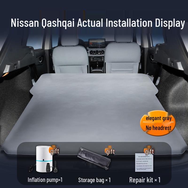 This car air mattress, compatible with Nissan Qashqai 2025, is perfect for rear passengers and as a trunk sleeping mat.