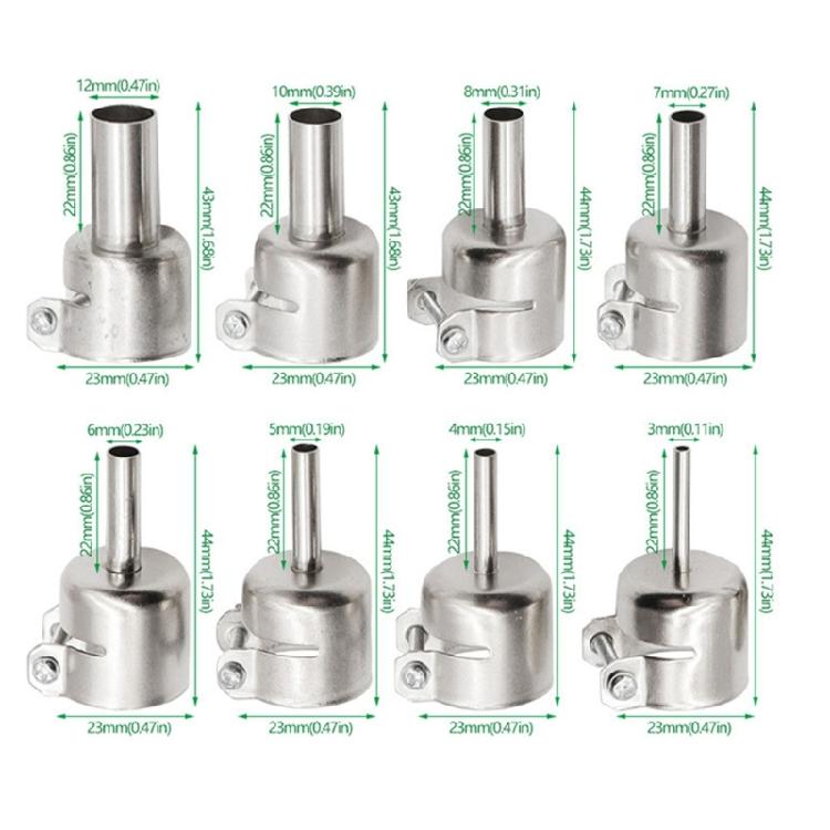 Heat Guns Nozzles,8pcs/Pack Suitable for Many Kinds of Hot Air Soldering Station