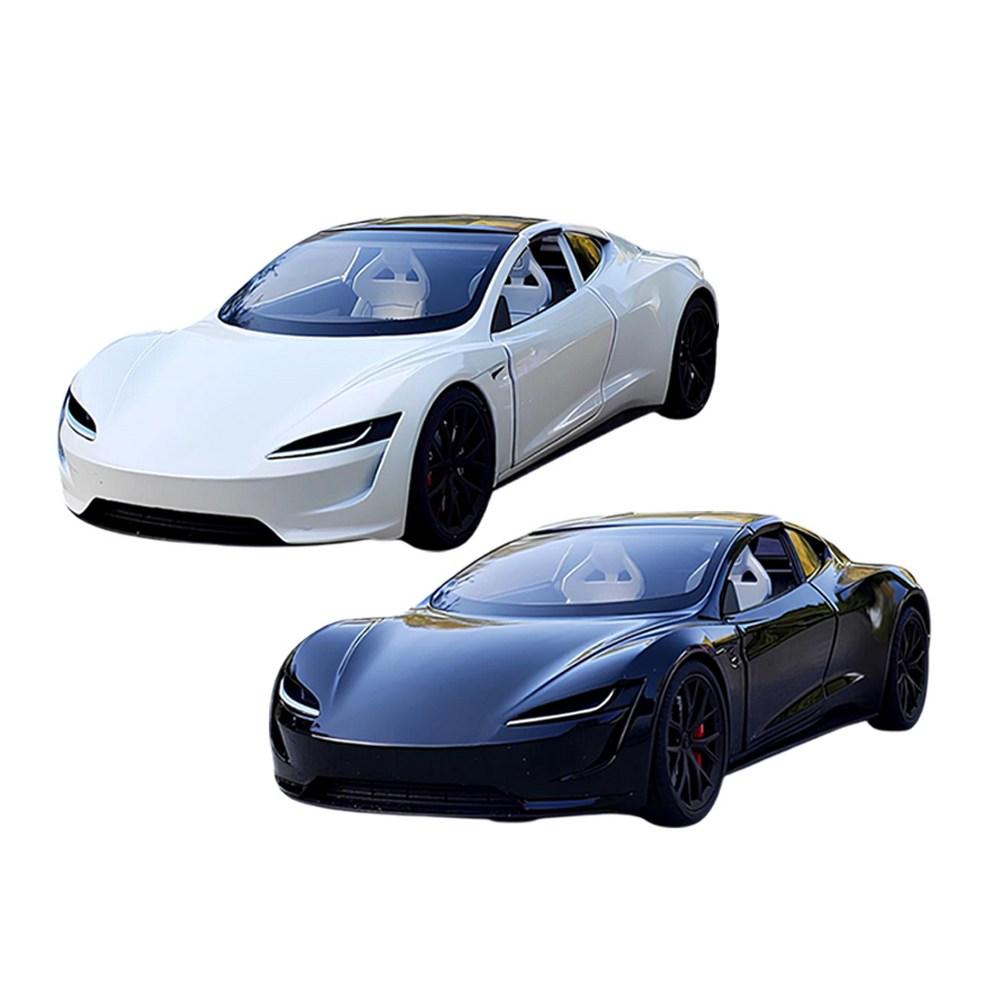 LaMiaAuto 1:Modellino Auto Tesla Roadster Tetto in Metallo pressofuso Scala 1:24 Decorazione Figura - Bianco