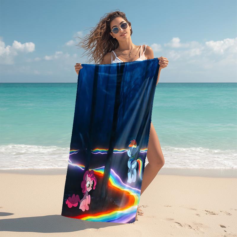 1Pc Little Pony Celebration Beach Towel Microfiber Beach Towel Thin Absorbent For Beach Swimming Yoga Bath Sports 0917116