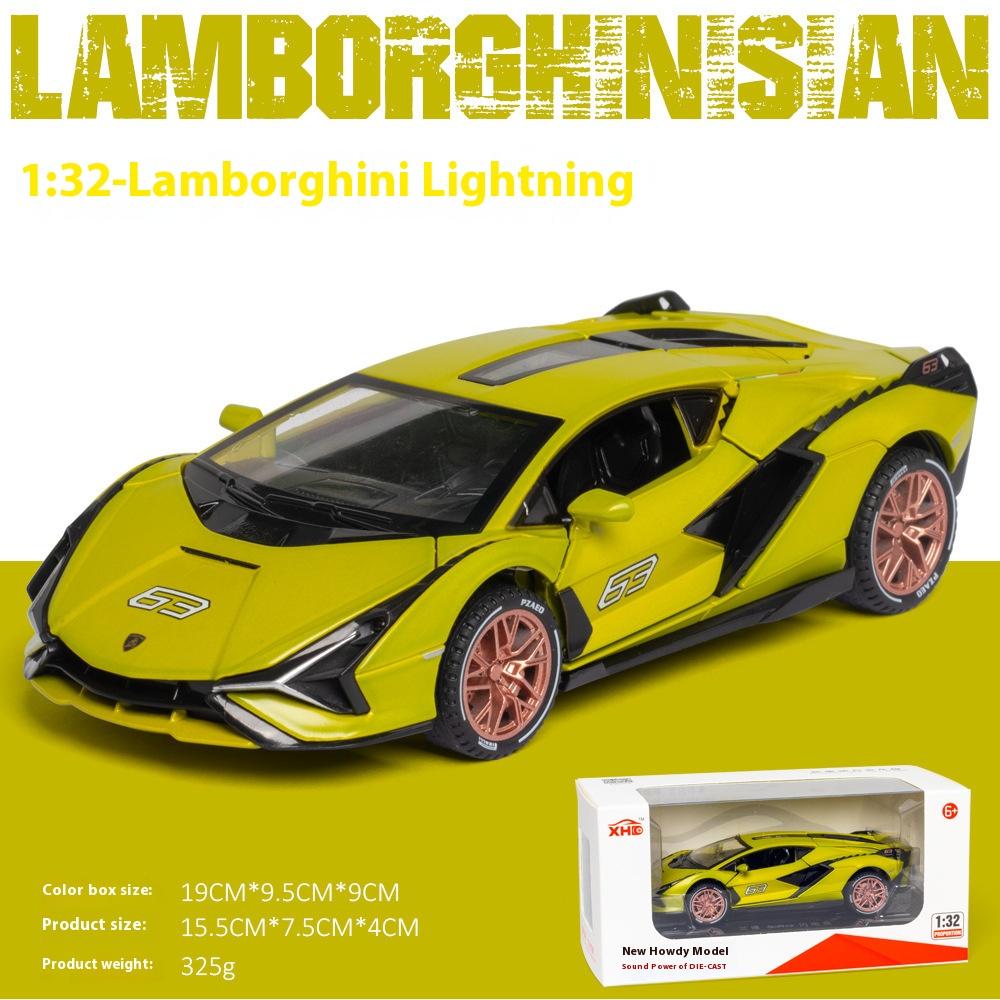 

Модель спортивного автомобиля Lamborghini SIAN из сплава в масштабе 1/32, литая машина, украшения центральной консоли, модные украшения, коллекционные хобби-товары, подарок зелёный