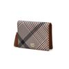 Brown Check Pattern Tassel Point Card Wallet Dcwa5e328w2