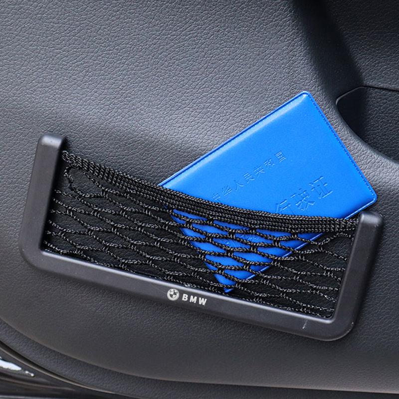 Phone Holder Pocket Organizer Car Storage Net Bag For BMW X1 X2 X3 X5 X4 X6 X7 G30 G20 M2 M3 M4 Accessories