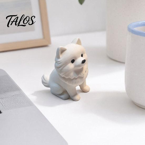Puppy Desktop Decoration 3D Printed Pomeranian Figurine, Lifelike Dog Model, Statue, Art Statue Tabletop Animal Decorative Desk Ornament Home