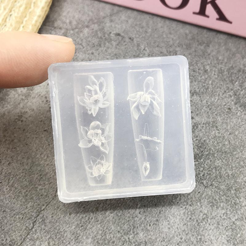 Transparent Silicone Nail Art Mold Exquisite Handmade Butterfly Bow Flower 3D Nail Art Accessory Diy Creative Nail Art Mold Gift