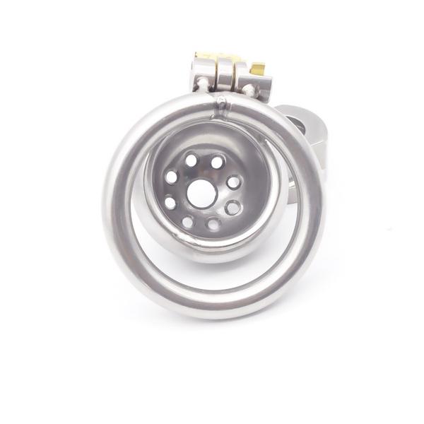 Stainless Steel Small Male Device Short Cage with Stealth Ring Adult Toys