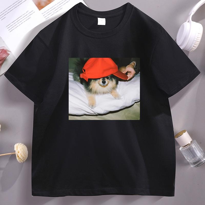 Funny Dog Kpop Tee Casual Korean Fashion Cotton Dog Tshirt WoUnisex Unisex Clothing Short Sleeve Cotton Fashion Tshirt Graphic Tee