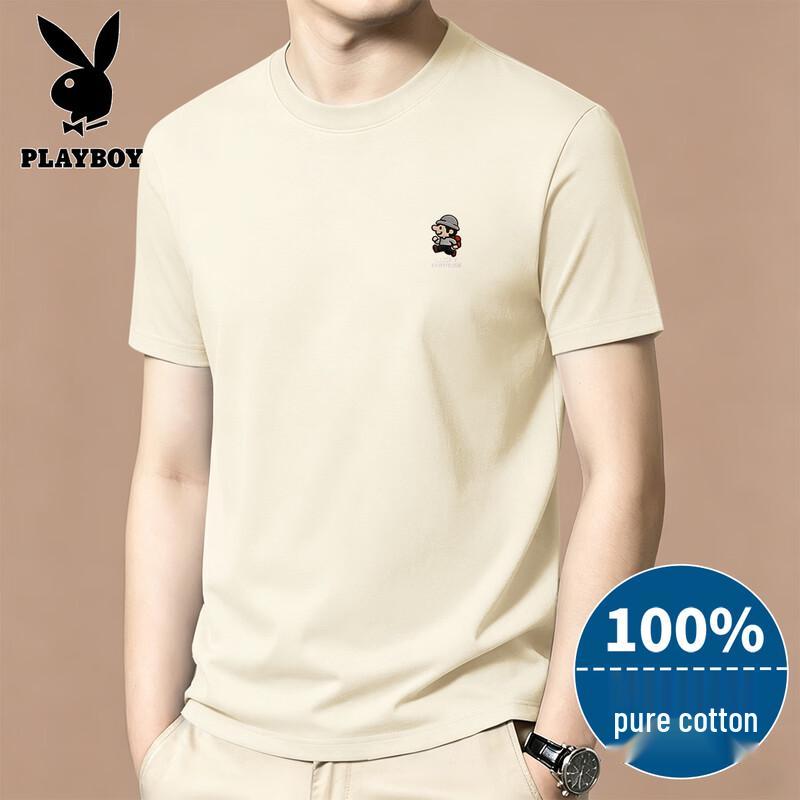 PLAYBOY Men s Trendy Premium Cotton Short Sleeve T-Shirt L