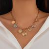 Cold Metal Multi-Eye Fringed Collarbone Necklace Female, Simple Heart-Shaped Strawberry Micro-Inlaid Jewelry