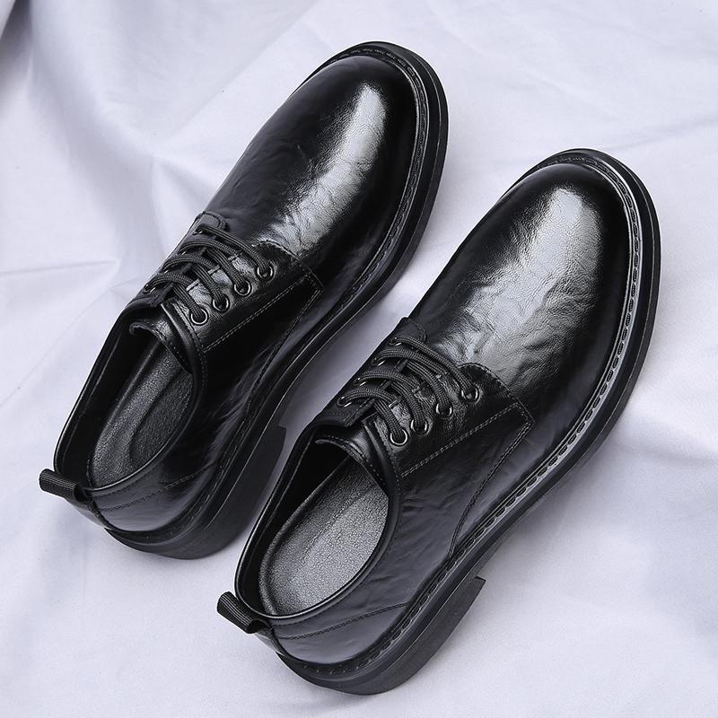 Lace Up Oxfords Men's Leather Shoes Fashion Comfortable Office Men's Block Formal Shoes Wedding Party Shoes Men