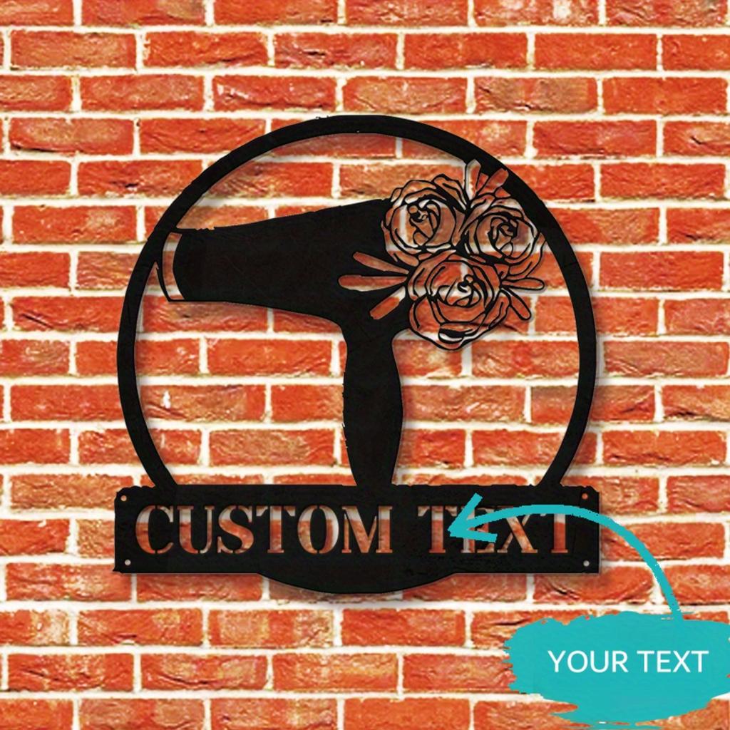 Custom Metal Sign for Hair Salon - Floral Hairstylist Decor Personalized Wall Art
