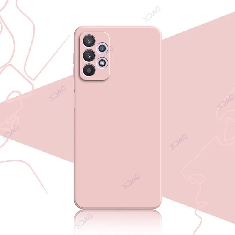 Luxury Square Liquid Silicone Case for Samsung Galaxy A32 4G 5G SamsungA32 360 Soft Phone Back Cover Armor Shield Coque