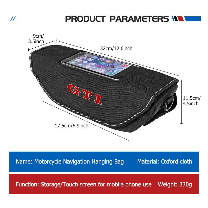 Waterproof Motorcycle Handlebar Bag Touch Screen Phone Holder For Volkswagen VW GTI Tiguan Passat B5 B6 B7 CC Jetta MK5 MK6 Polo zr4