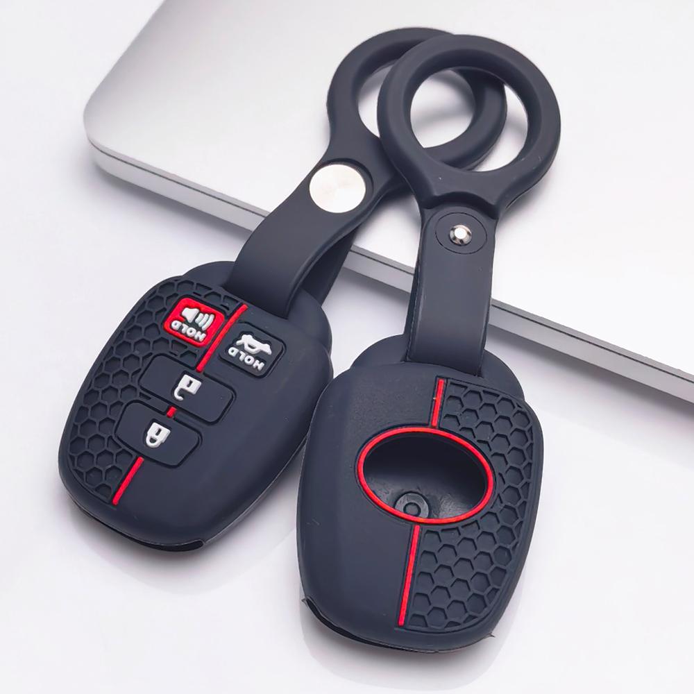 Silicone Key Cover keychain for Toyota Corolla Camry RAV4 Highlander Prado, Fits Toyota Corolla Camry RAV4 Yaris Hilux Highlander Prado Vios Fortuner