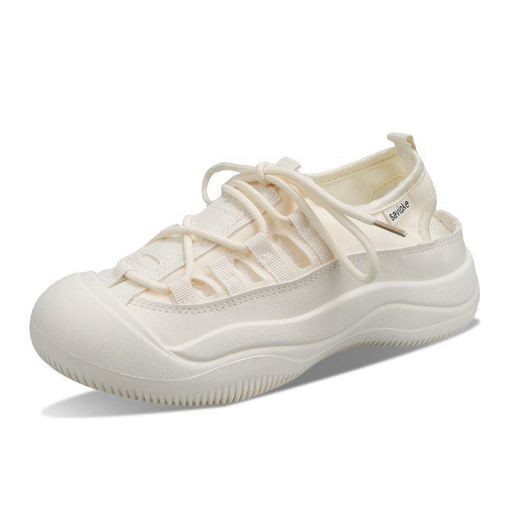 Baotou sports sandals women's summer 2025 new casual hollow white shoes Roman thick-soled beach sandals women