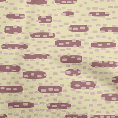 Baumwoll-Flex Beige Stoff Geometrisches Abgerundetes Rechteck Nähmaterial Druckstoff Meterware 40 Zoll