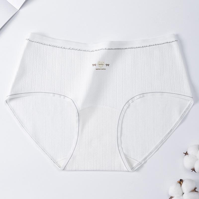 Women's Spring and Autumn Color Yarn Cotton 10A Bacteriostatic Extended Crotch High Shot Middle Waist Triangle Briefs