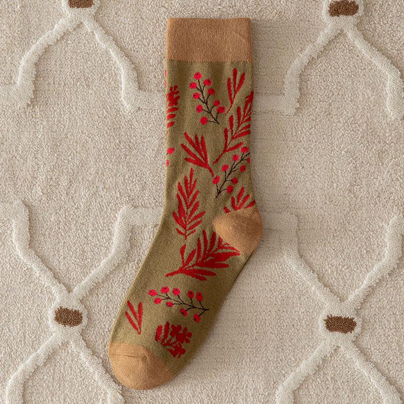 Mori-Style Retro Plaid Mid-Calf Socks for Women - Trendy Korean Fashion, Autumn/Winter