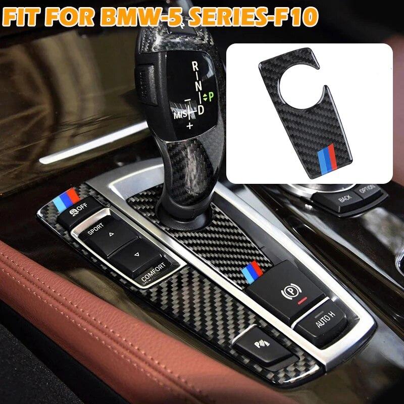 Fit For BMW 5 Series F10 2011 - 2017 Car Gear Shift Panel Trim Sticker Real Carbon Fiber LHD RHD Performance Car Accessories