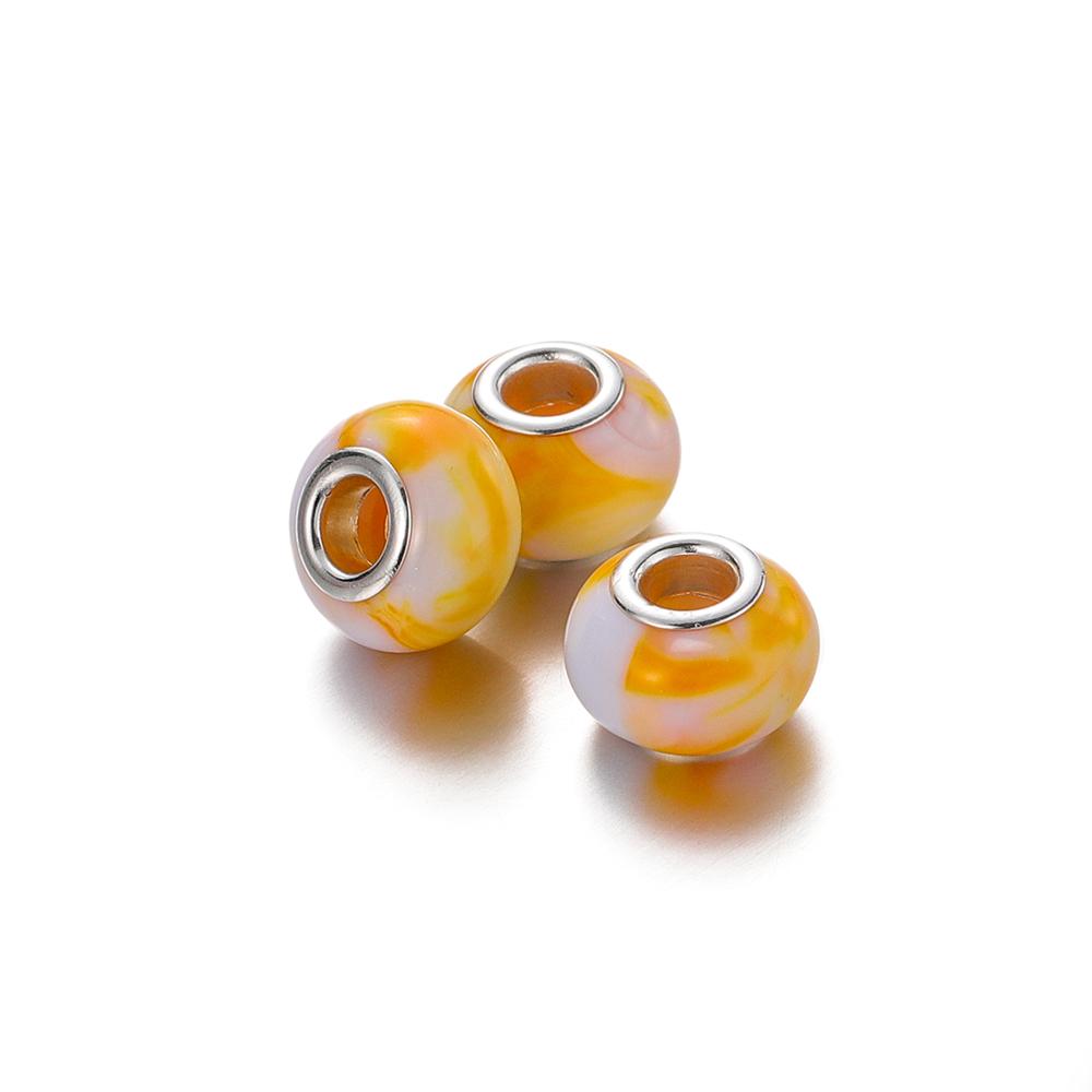 5Pcs 9-14mm Big Hole Halo Dyein Round Plastic Acrylic ABS Lmitation Pearl Beads Charm Loose Counter Jewelry Findings Making