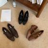 Square head word with Mary Jane single shoes versatile commuting with skirt shallow mouth with skirt personality gentle grandma shoes women