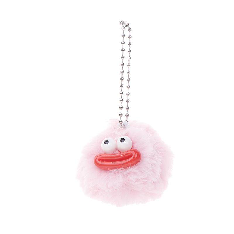 Cute Cartoon Sausage Mouth Hair Ball Key Chain Plush Funny Mini Big Mouth Doll Pendant Key Ring Backpack Bag Car Pendant