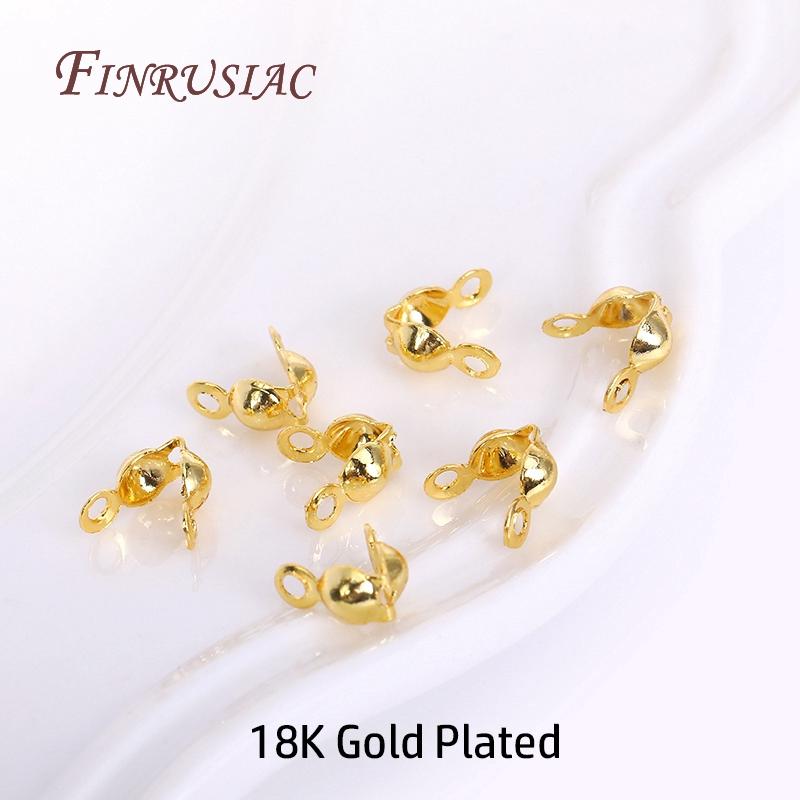 14K/18K Gold Plated Clam Shell Bead Tips,Crimp Beads Cover,DIY Jewelry Accessories,Knot Cover Ends Tip