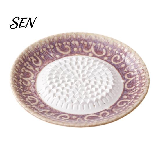 Ginger Grinding Tool Ceramic Garlic Grater Plate, Embossed Dish for Grating Non Absorbent Odorless Grinder Wasabi Cheese Chocolate Carrot Fruits