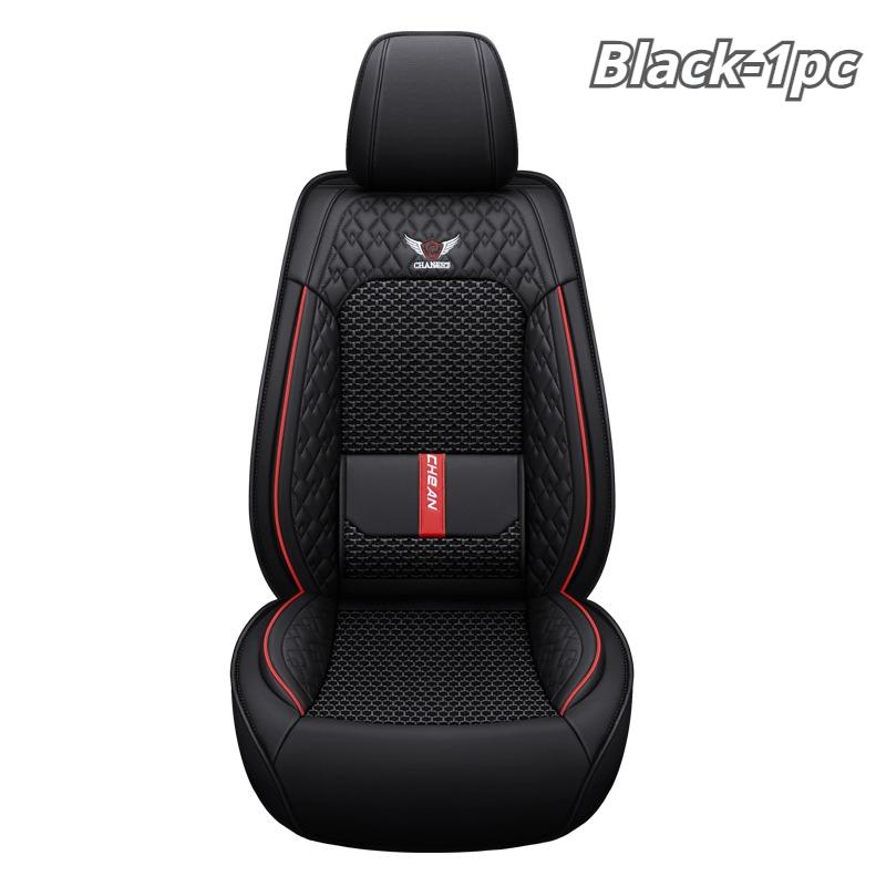 1pc Car Seat Covers with Built-in Lumbar Support - Breathable Mesh and Premium PU Leather Combination Fit for Most Sedans & SUVs