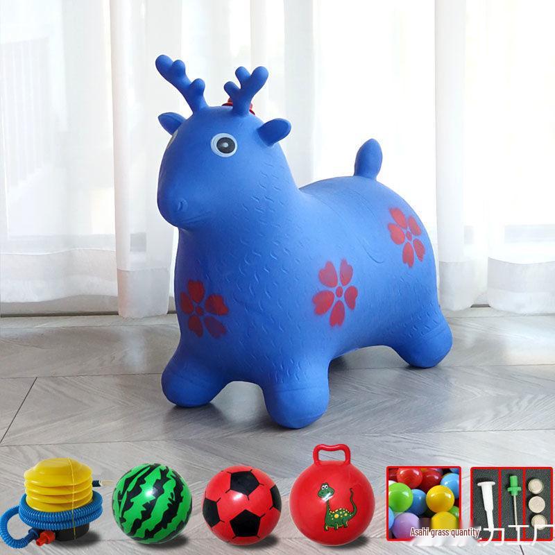 Extra Large Inflatable Bouncy Horse with Music - Thickened Leather Ride-On Pony for Children