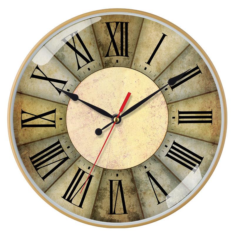 12 Inch 30cm Imitation Wood Grain Bamboo Grain Brushed Japanese Style Silent Clock Fashion Living Room Personalized Creative Wall Clock