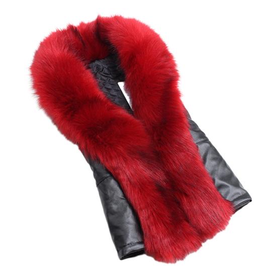 

Женский жилет из искусственной кожи, без рукавов, с открытой передней частью, куртка мотоциклиста с воротником из искусственного меха, осенне-зимняя, теплая верхняя одежда M красный