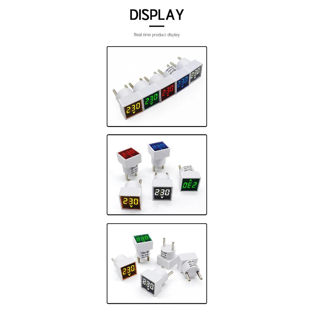 AC 220V LED Digital Display Voltage Measurement Monitor EU Plug Square Voltmeter