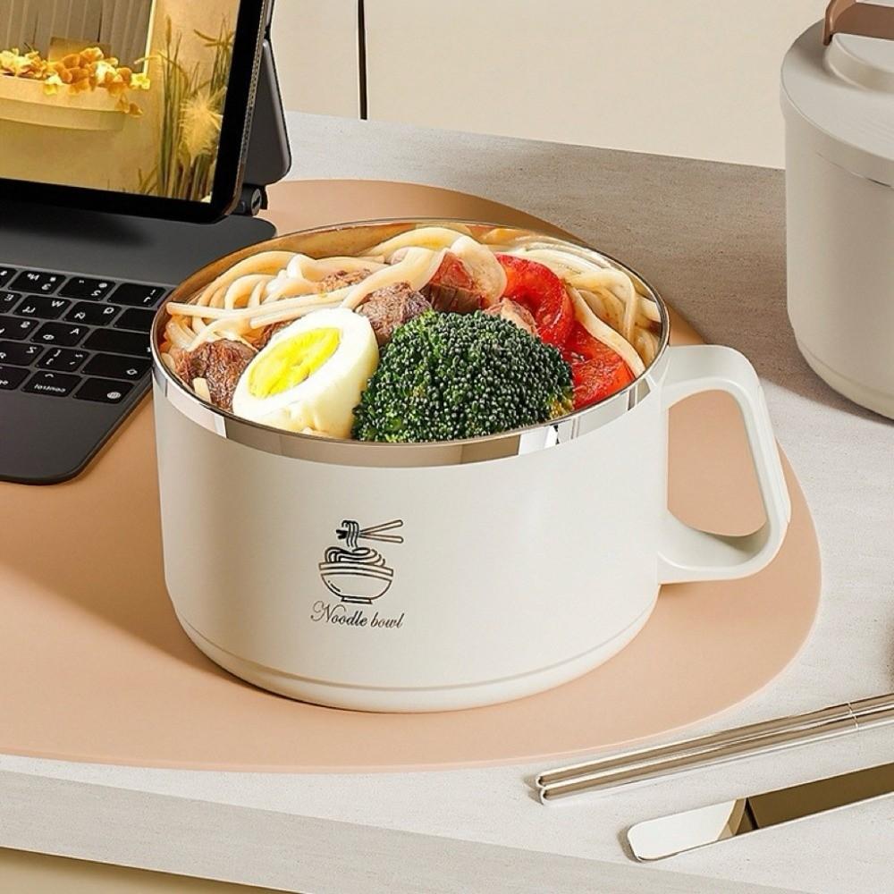 with Chopsticks and Fork Ramen Bowl 304 Stainless Steel Lunch Box Instant Noodle Partner Dormitory