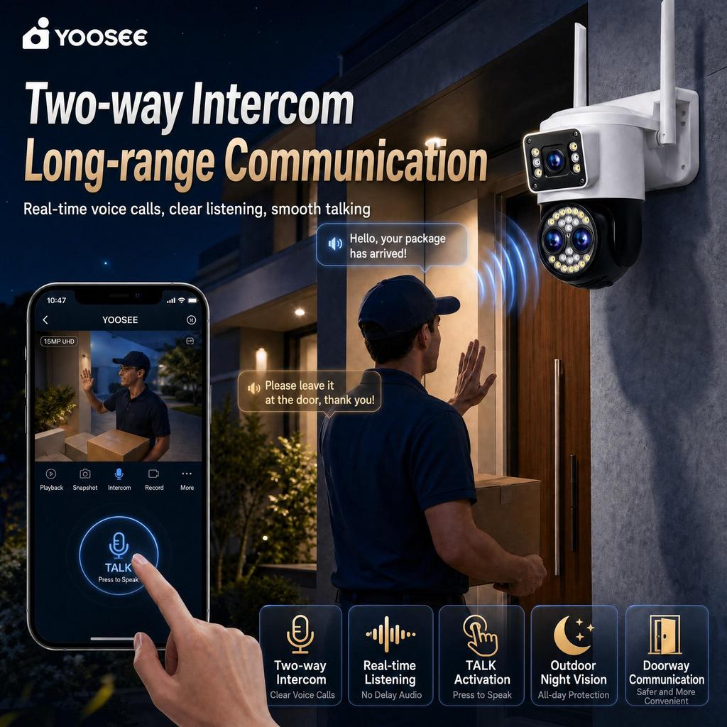 YOOSEE Ai APP Sicherheitskamera Wifi PTZ Kabellos Außen CCTV Kamera HD 15MP 10X ZOOM Automatische Verfolgung Zwei-Wege-Gespräche Farb-Nachtsicht
