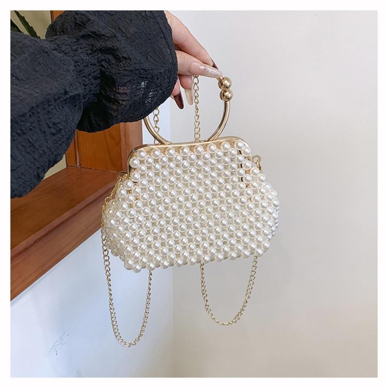 Temperament Celebrity Pearl Handbag Handmade Beaded Into Women's Bag Summer Fashion Versatile Mobile Phone Bag
