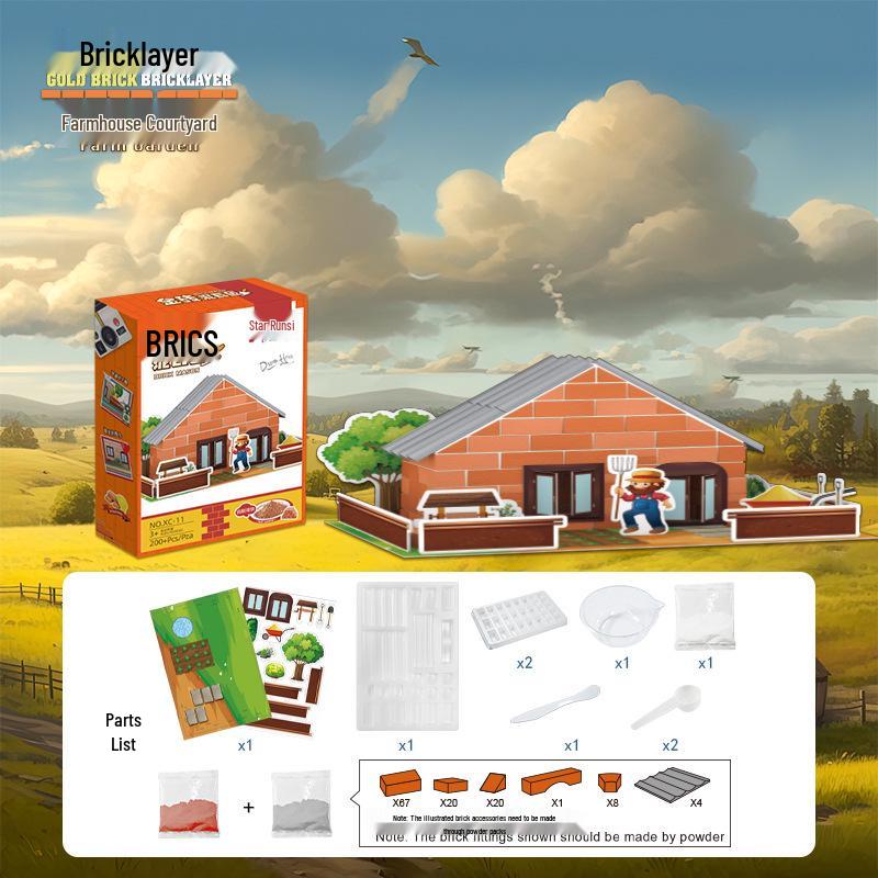 

Набор для сборки мини-домика своими руками: Игрушка-симулятор кладки кирпича ручной работы для любителей строительства