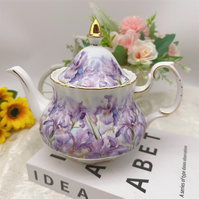 Ceașcă de cafea din porțelan cu iris înalt, ceașcă de ceai de după-amiază rafinată, ceașcă de cafea luxoasă din porțelan, farfurie