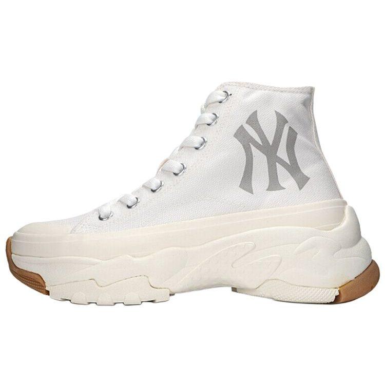 MLB Chunky High Lace Up Slip Resistant Abrasion Resistant High Top Canvas Shoes Unisex White 32SHU1111-50I